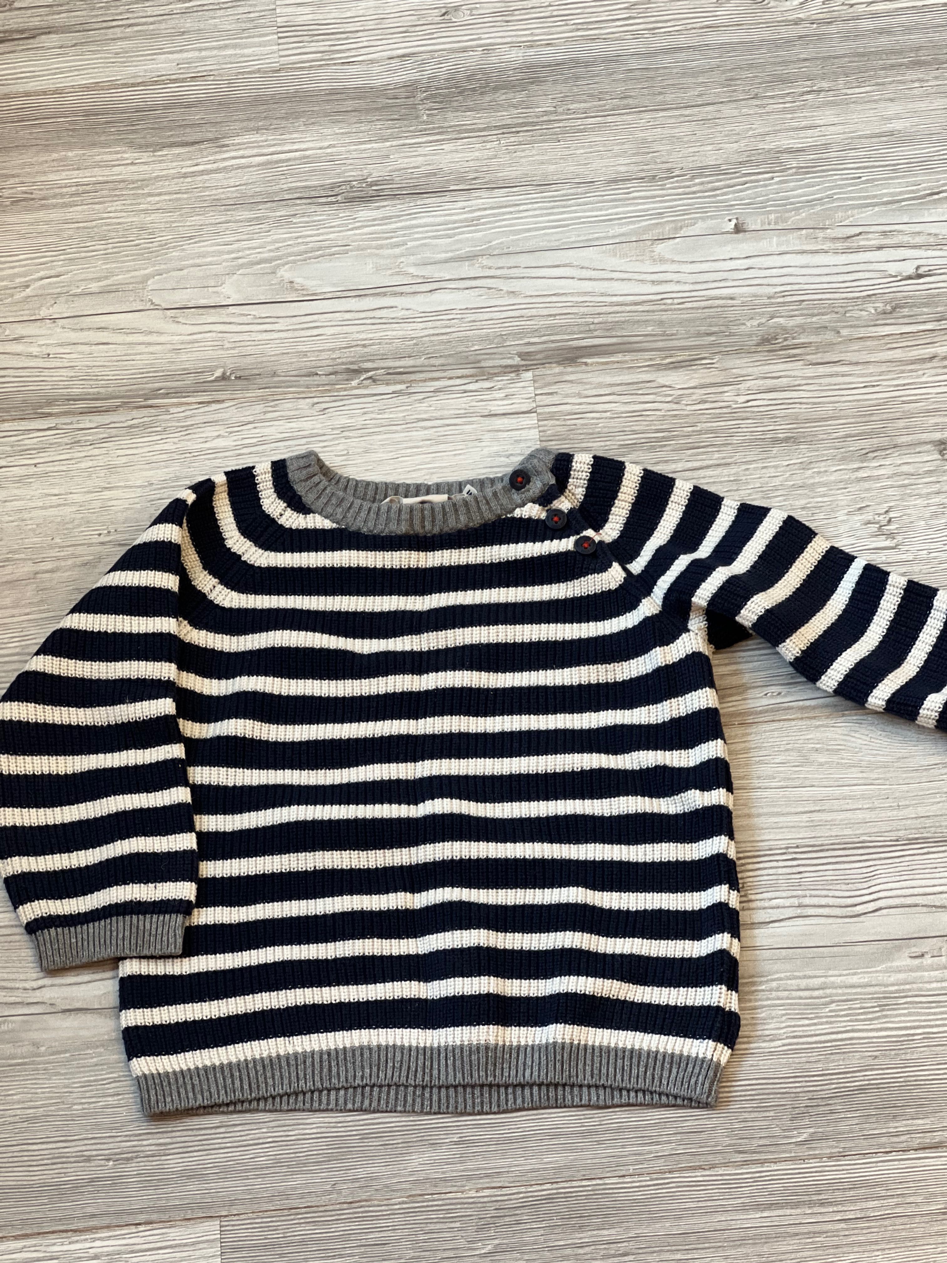 Sweterek, swetr chłopięcy granatowy beż H&M 92 jak NOWY