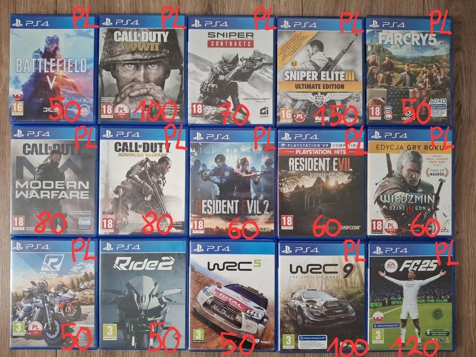 Gry PS4 PS5 wyścigi, strzelanki, akcja