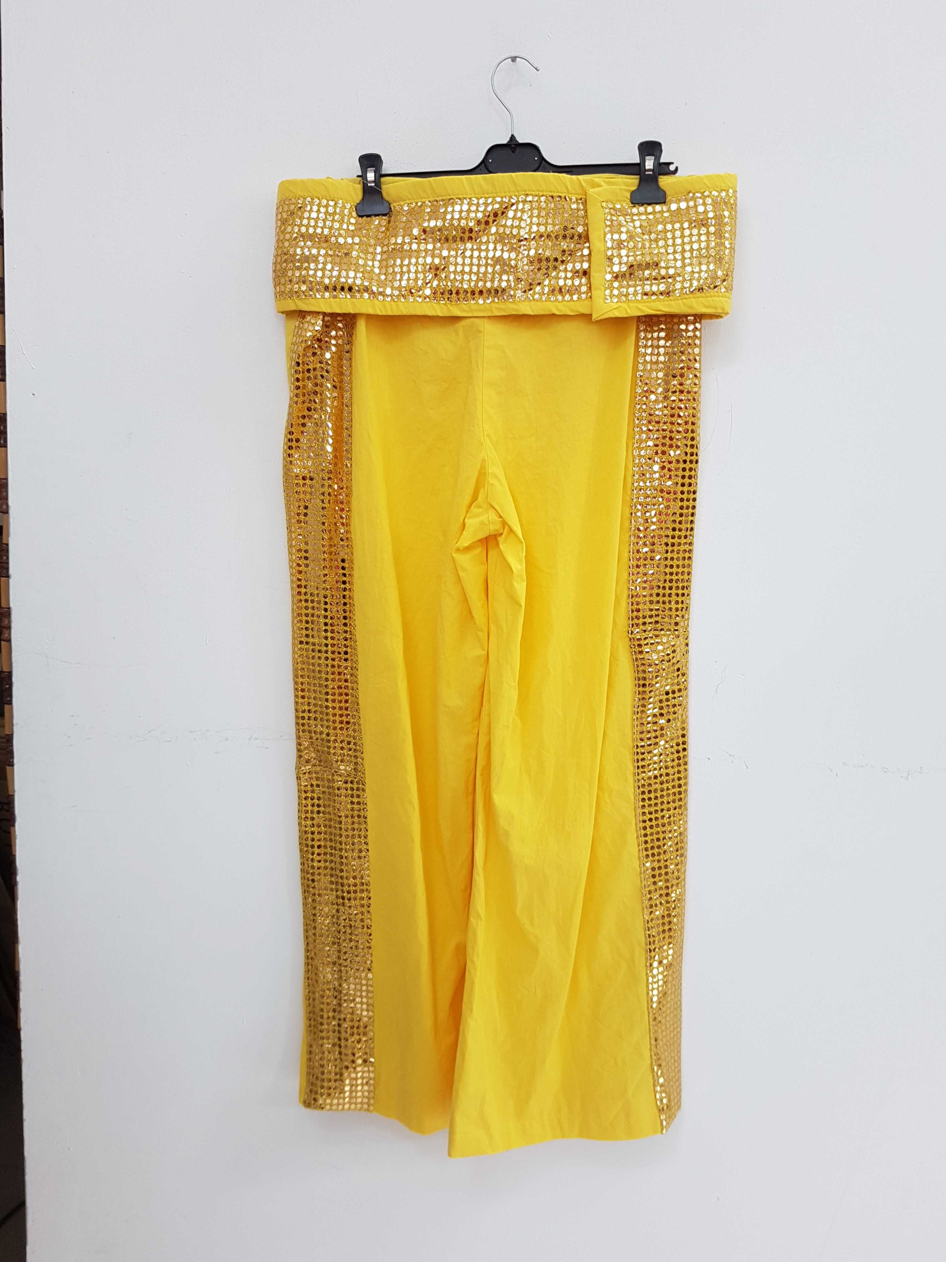 Żółte spodnie dzwony lata 70 / 80 te A2211