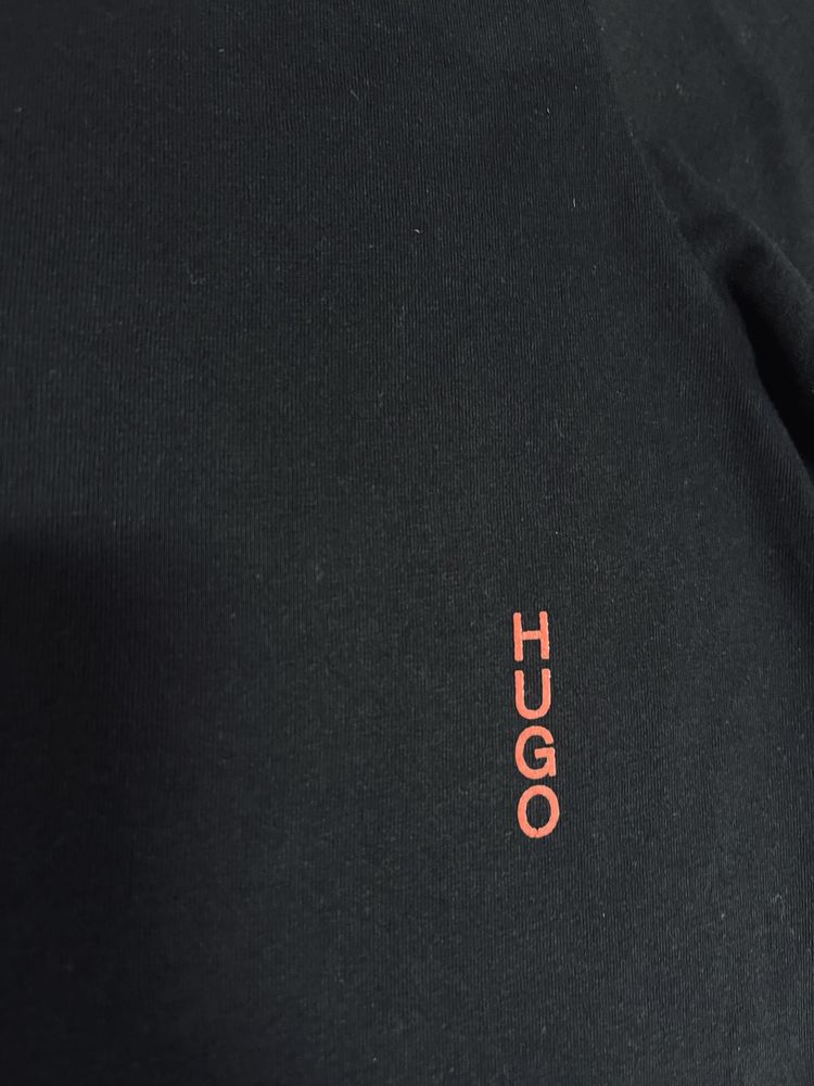 Черная премиальная футболка мужская новых коллекций Hugo Boss Оригинал