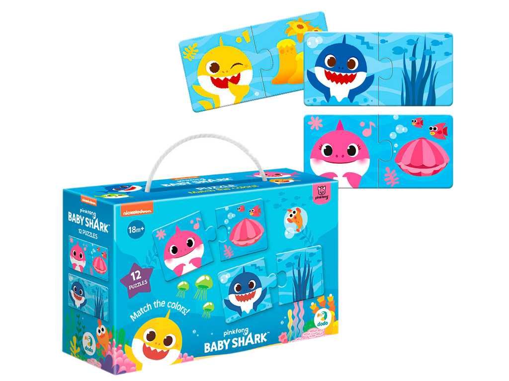 Пазли Dodo 200586 Baby Shark з'єднай кольори,24дет,пазлы Dodo 200586