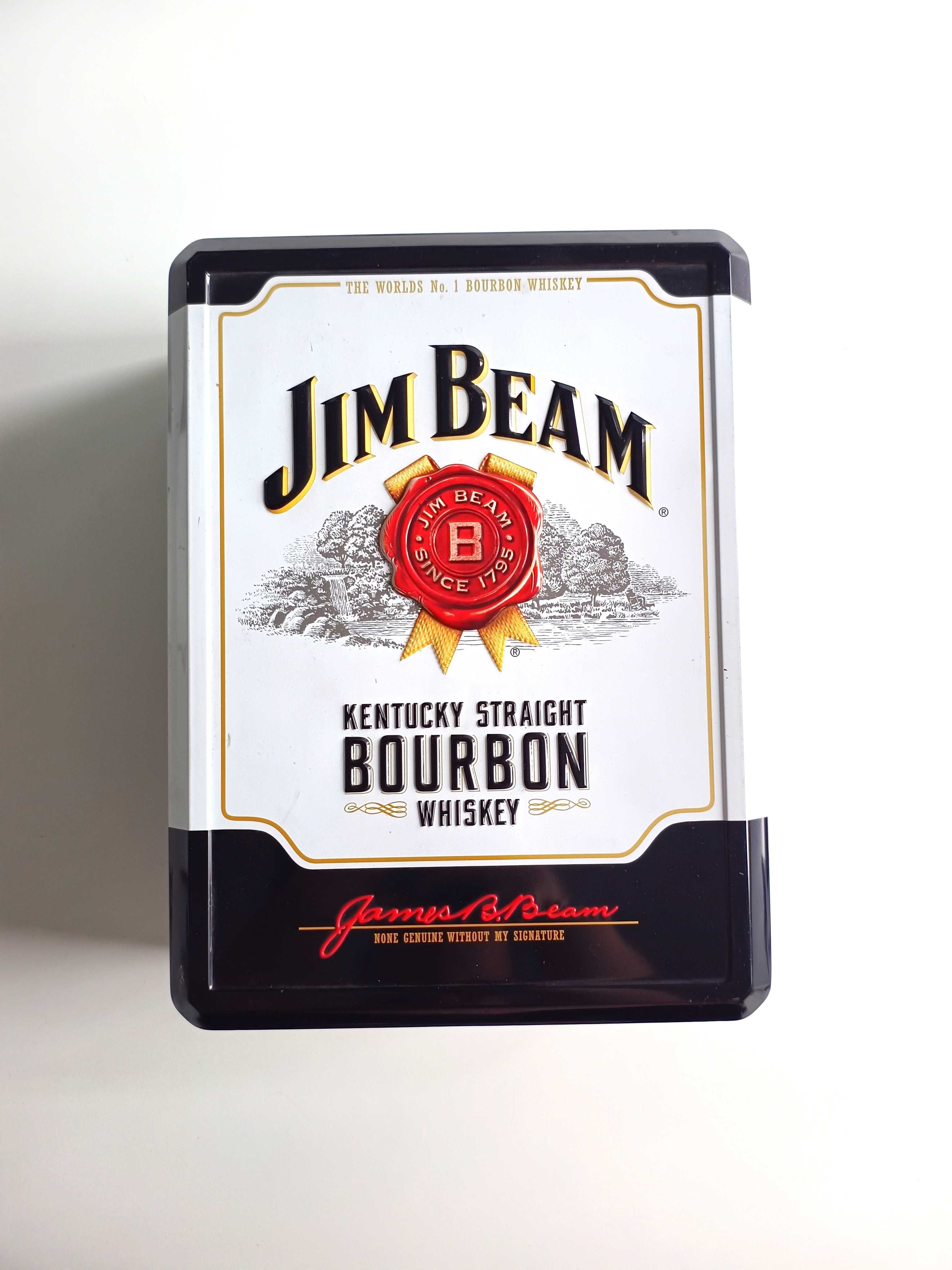 puste opakowanie po Jim Beam Whiskey puszka metalowa skrzynka kolekcja