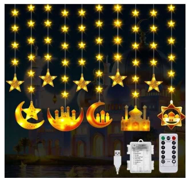 Ramadan Gwiazdy Dekoracyjne Światełka USB i na Baterie