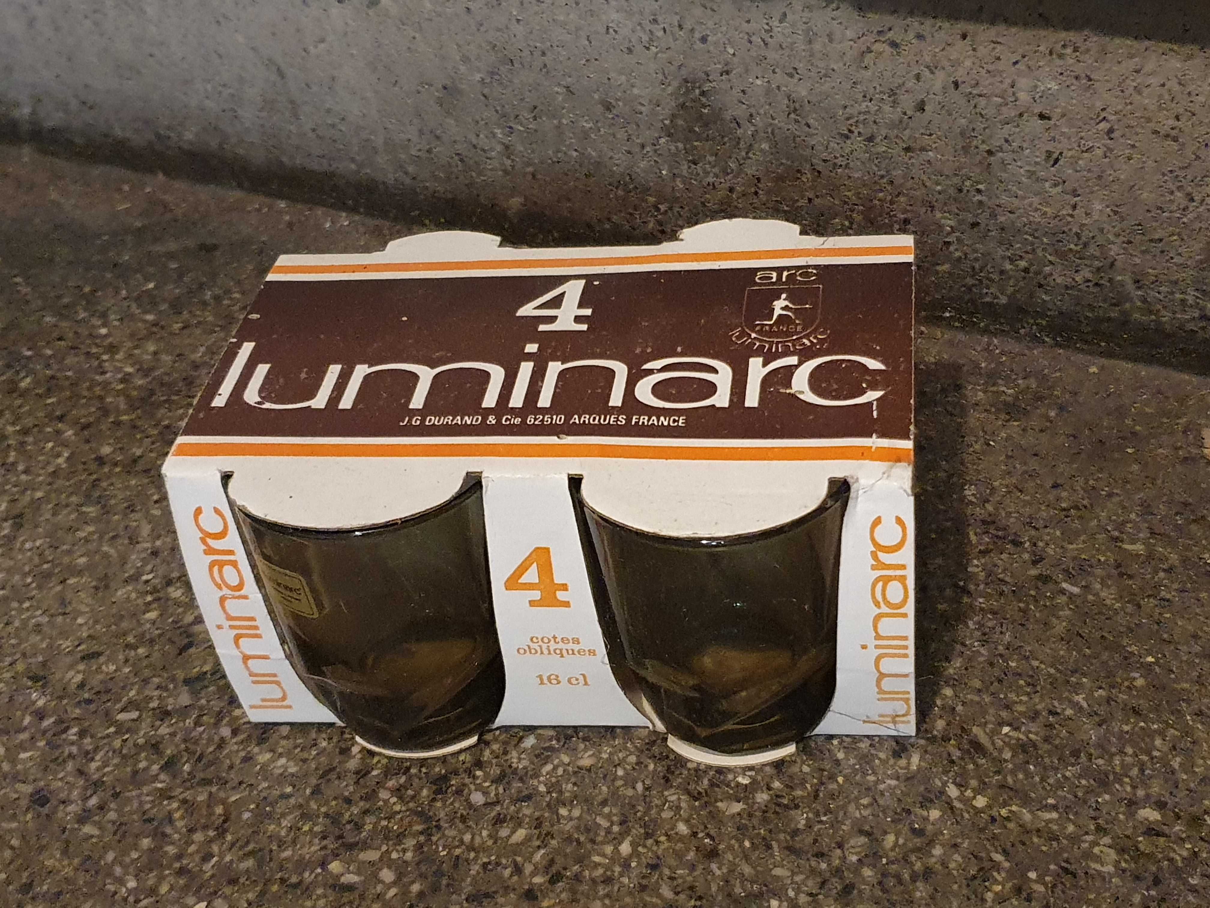 4 szklanki do napojów Luminarc, ciemne szkło, nowe