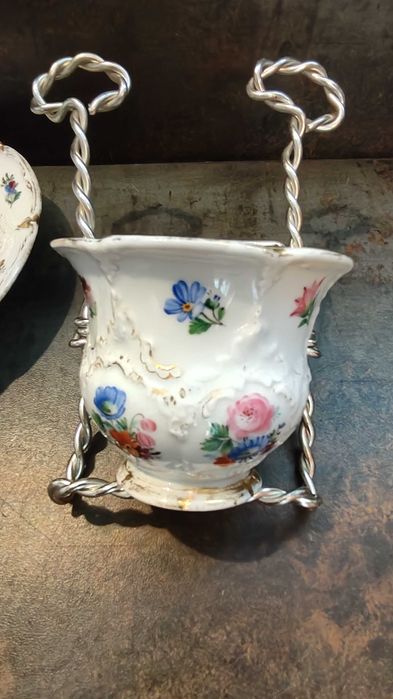 Porcelana Miśnia (Meissen), filiżanka, spodek, vintage