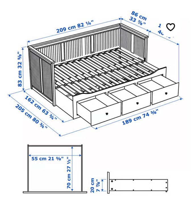 Łóżko Ikea Hemnes