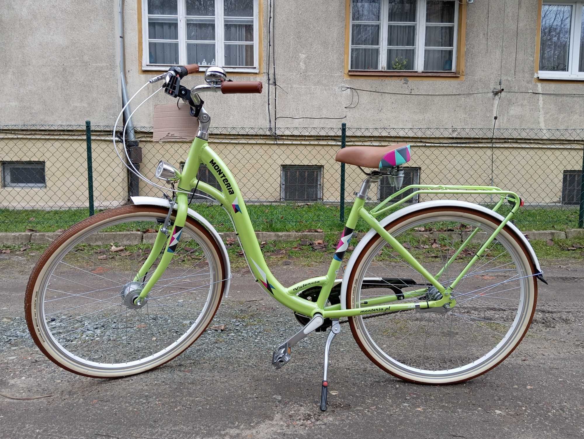 rower miejski nowy Monteria Valencia 28" dynamo koszyk