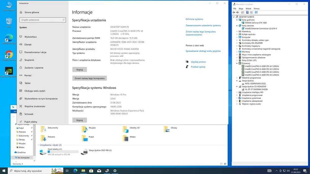 Komputer do gier i5-6500 GTX 1650 16GB RAM 512GB NVMe Win 10