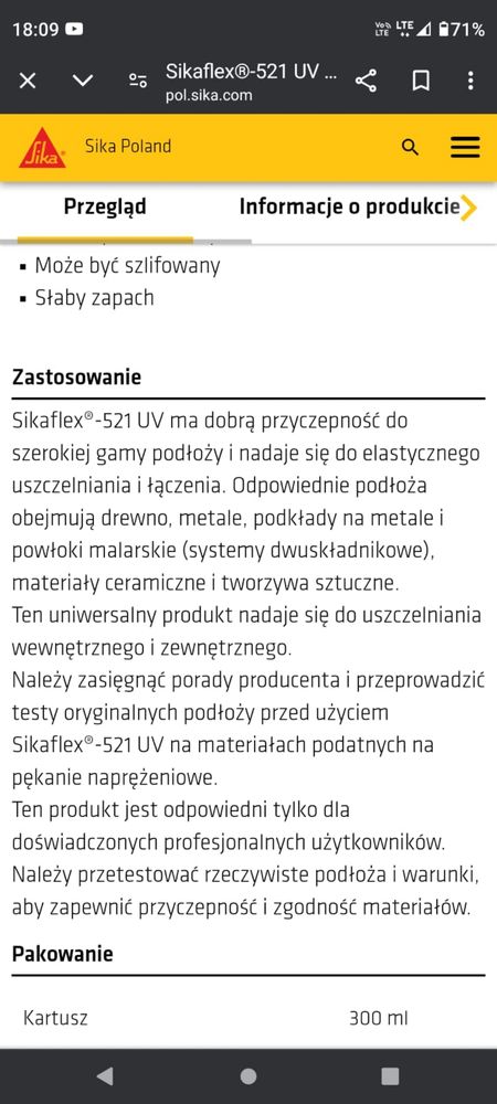 Sikaflex 521UV Silikon biały