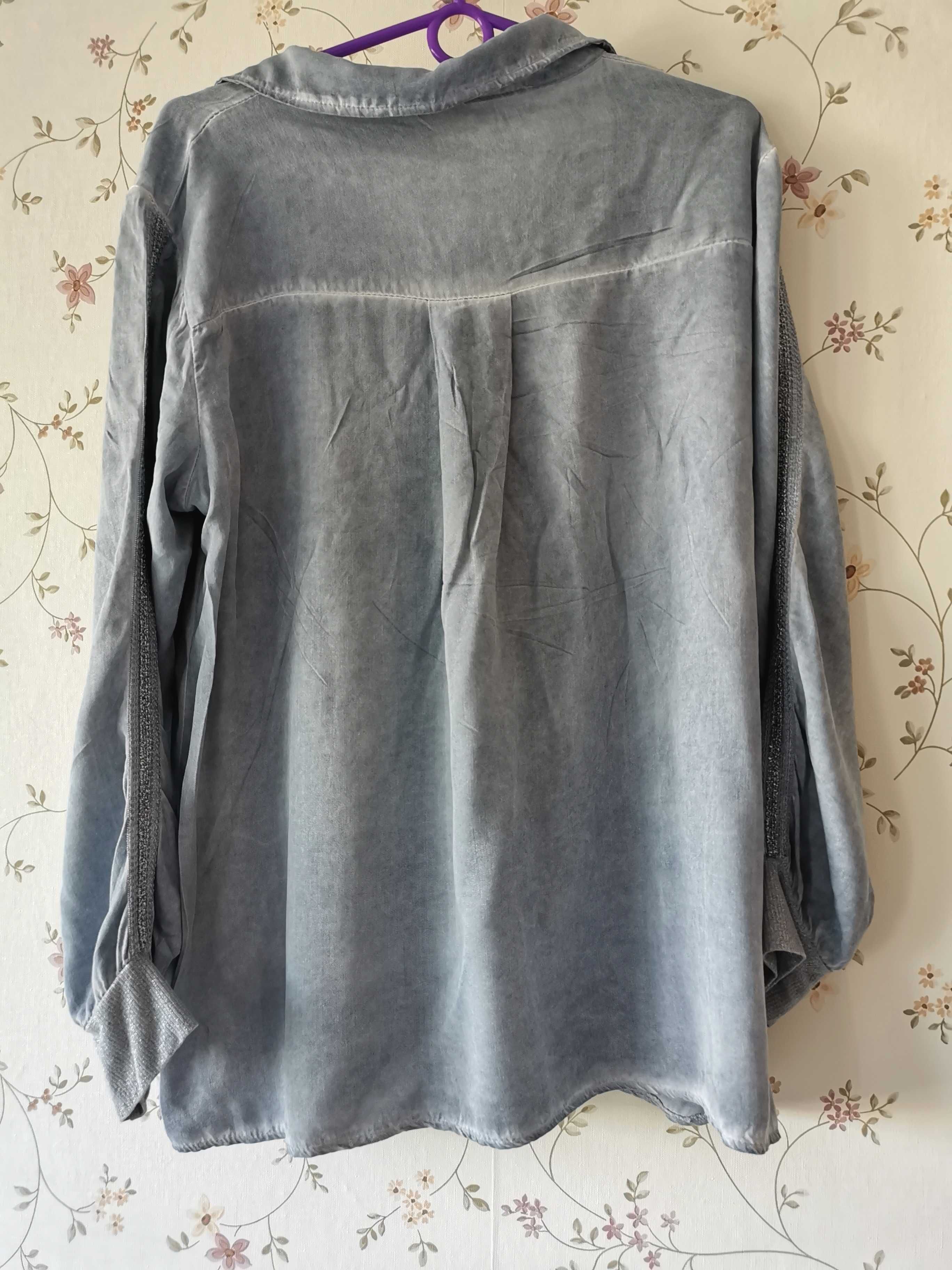Włoski błękit, włoska moda, koszula, bluzka