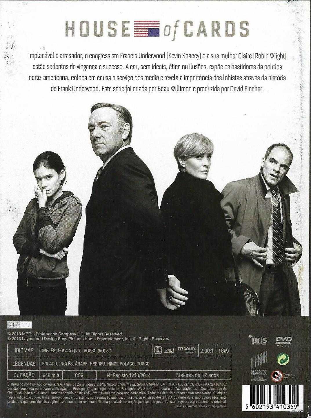 House of Cards - - - 1ª Temporada - - - - - 4 X DVD