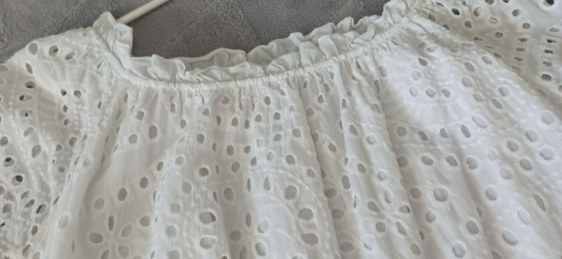 Sukienka ażurowa biała boho