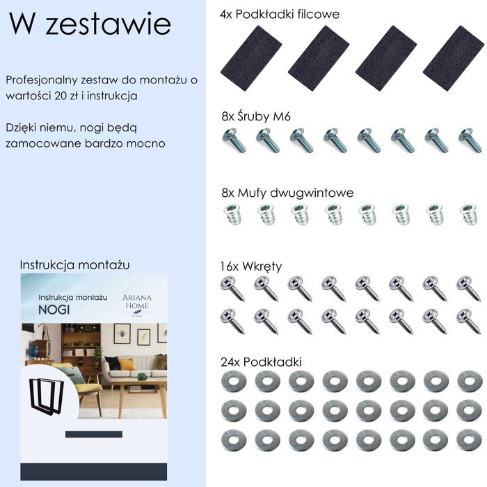 WYPRZEDAŻ!2x STABILNE metalowe Nogi do stołu loft, 60, 70, 80 x 72 cm