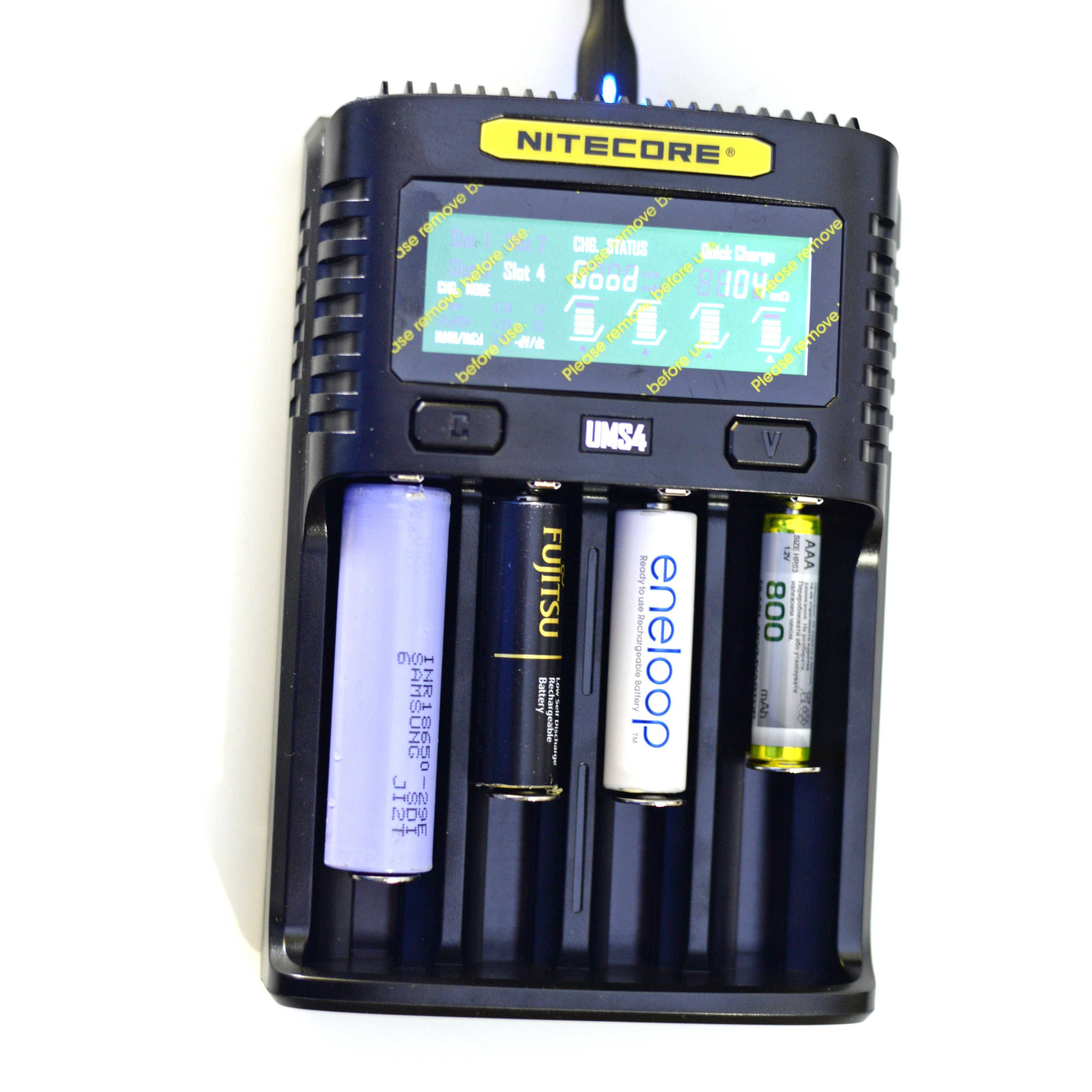 Зарядний пристрій чотирканалий Nitecore UMS4 Li-ion Ni-MH/Ni-Cd новий