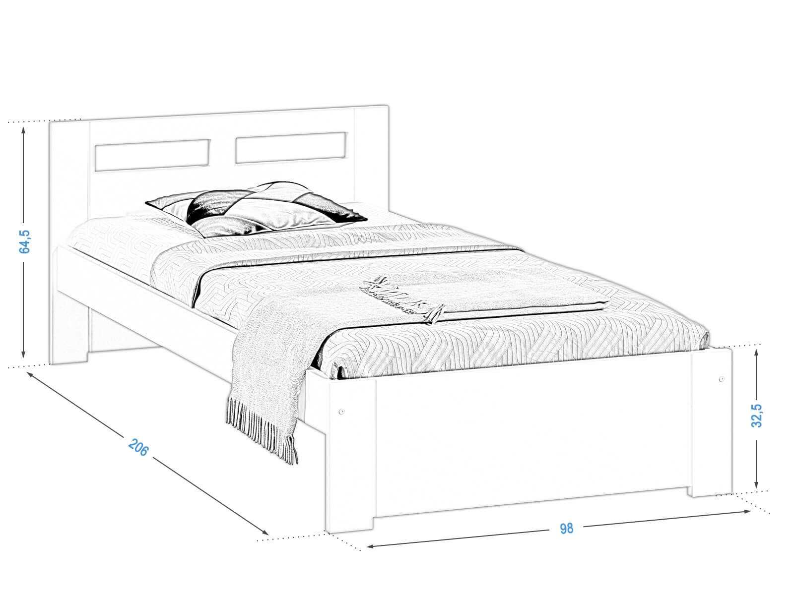 Łóżko DMD6 90x200 Białe + materac