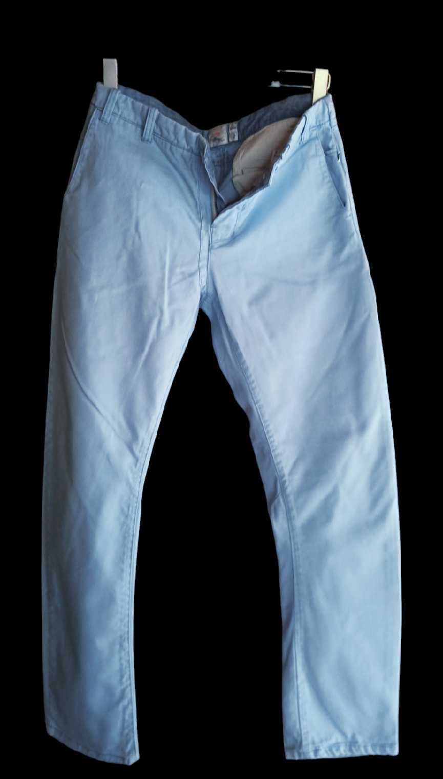spodnie chinosy jeansy gołębi błękit unisex WinWin