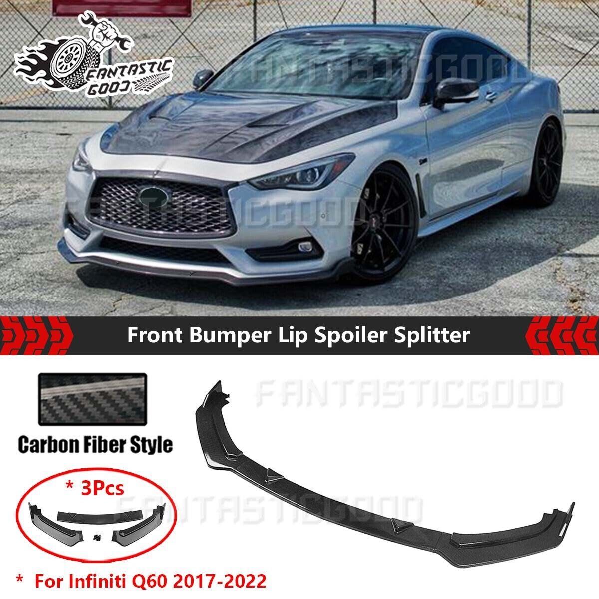 Губа сплитер на передний бампер Infiniti Q60 накладка на бампер инфини