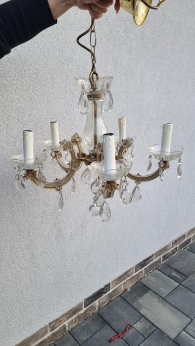 Żyrandol kryształowy pięcioramienny