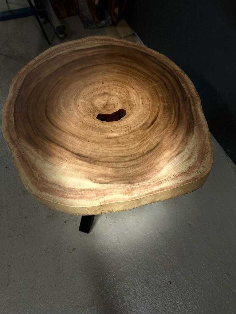 Stół drewniany okrągły  Suar unikat 128cm