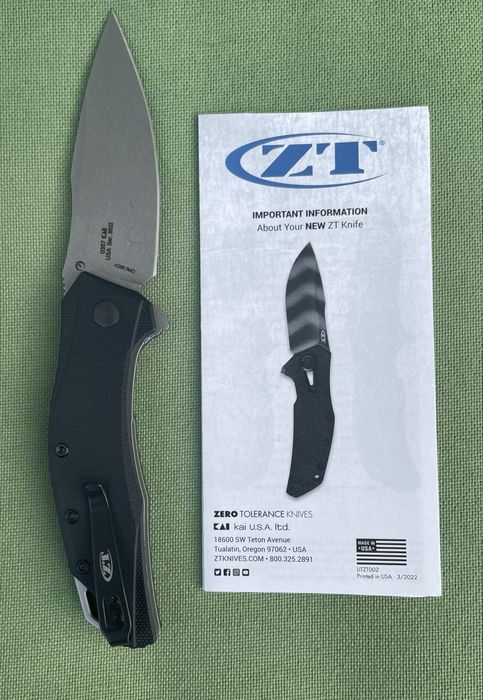 нож Zero Tolerance ZT 0357 SW Assisted Opening, G10, CPM-20CV