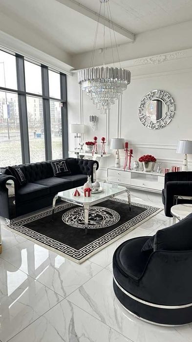 STOLIK KAWOWY GLAMOUR ELITE 110x70 Srebrny Ława Stal Szkło Salon NOWY