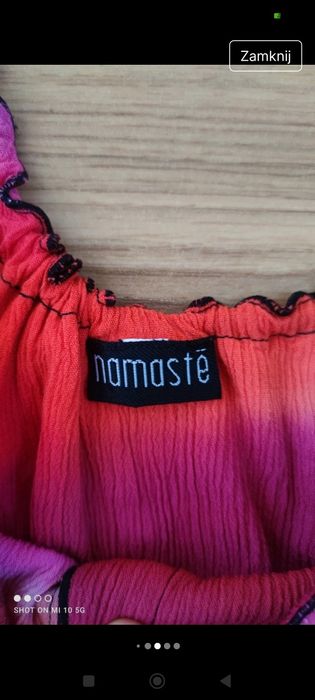 Namaste Energetyczna długa sukienka tie-dye pink orange wiskoza S