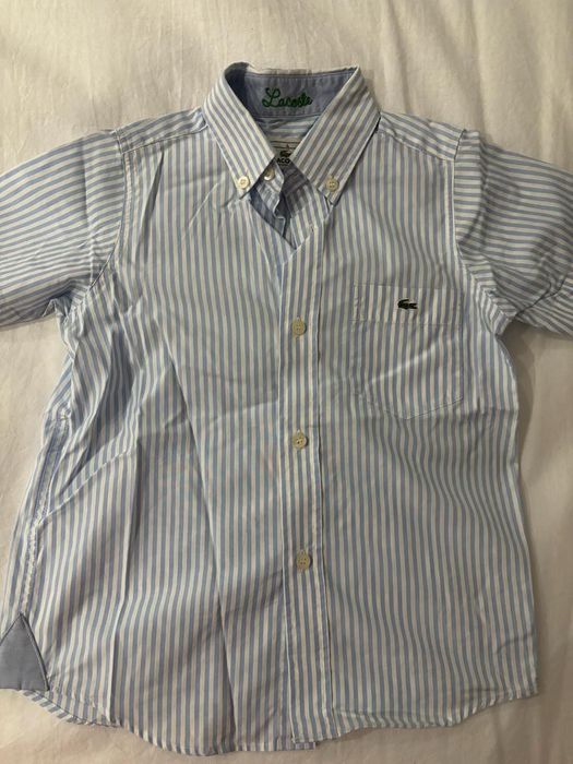 Camisa as risca Lacoste manga curta