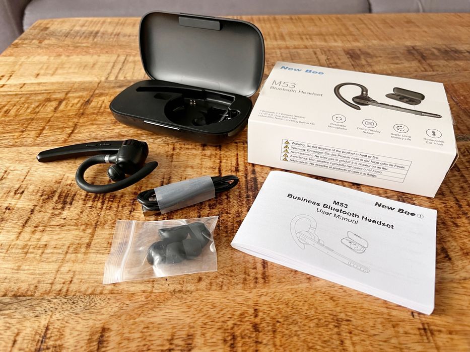 Bezprzewodowa słuchawka do ucha New Bee - 12h rozmów