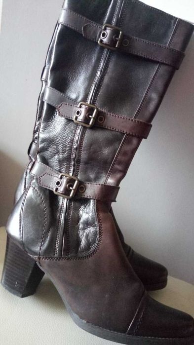 Демісезон Чоботи "Janet D", шкіряні, каблук 6см, 38