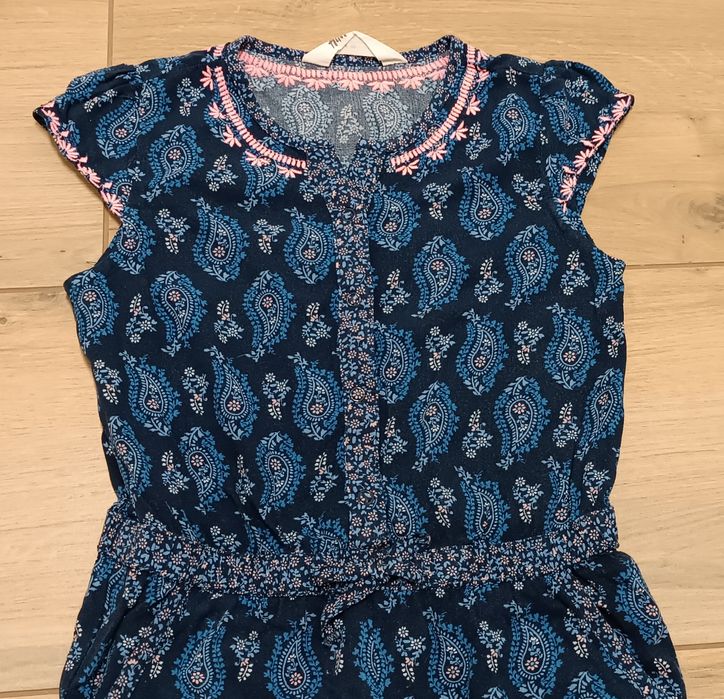 H&M 116 kombinezon letni granatowy dla dziewczynki spodnie bluzka