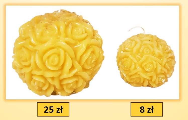 Świece z wosku pszczelego: kwiaty