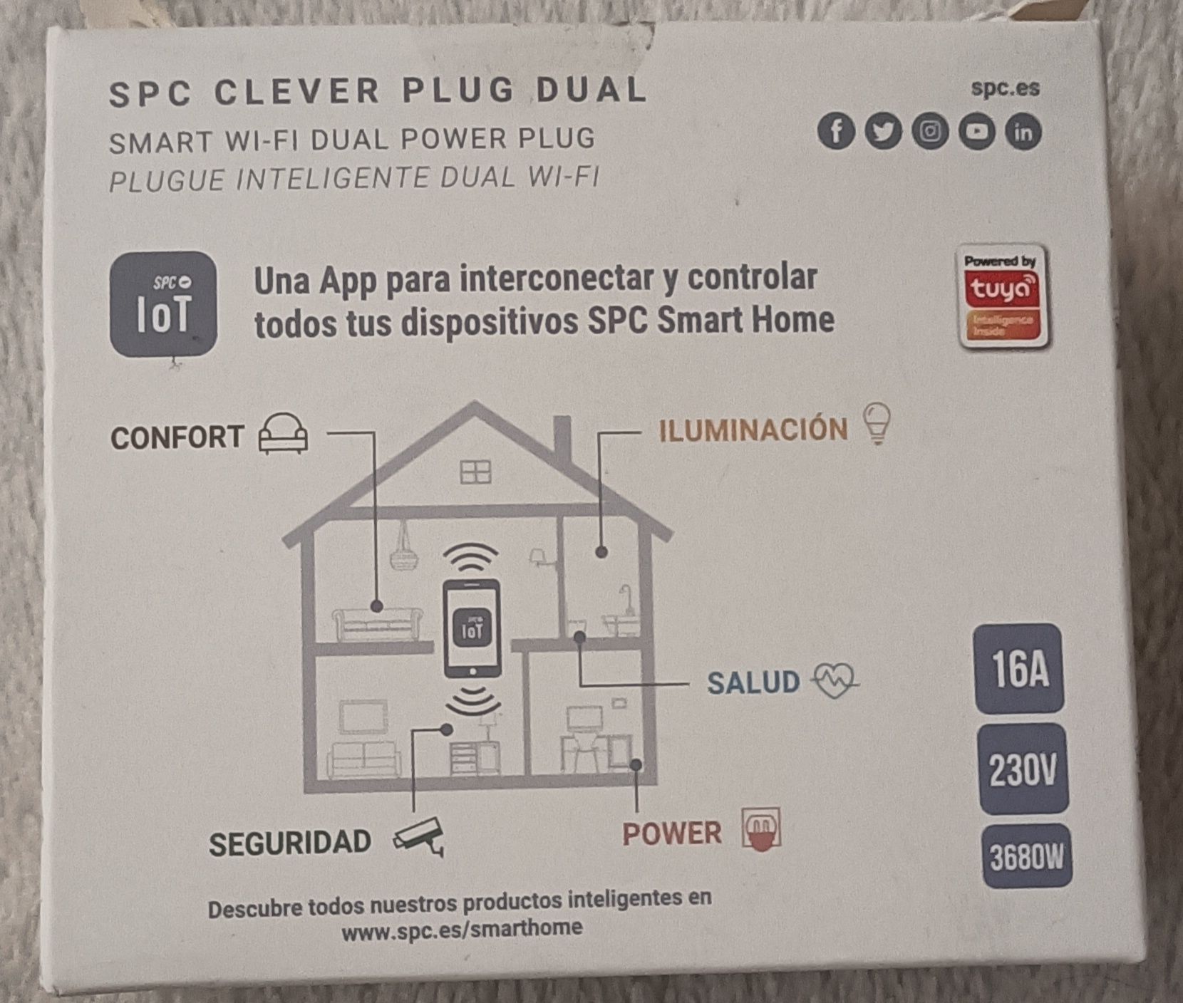 Tomada energia WiFi inteligente dupla
