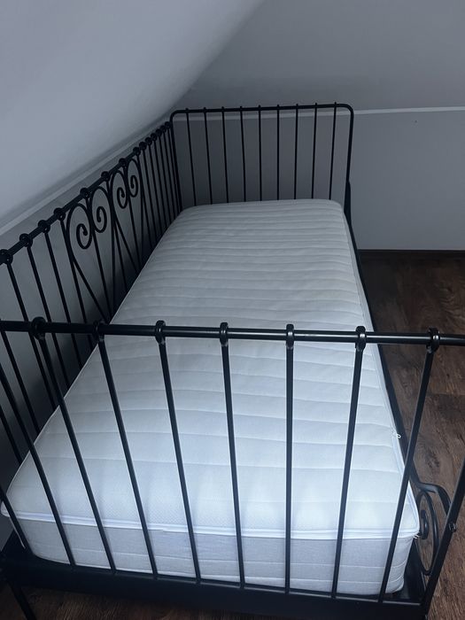 Łóżko metalowe Ikea Meldal z materacem 90x200