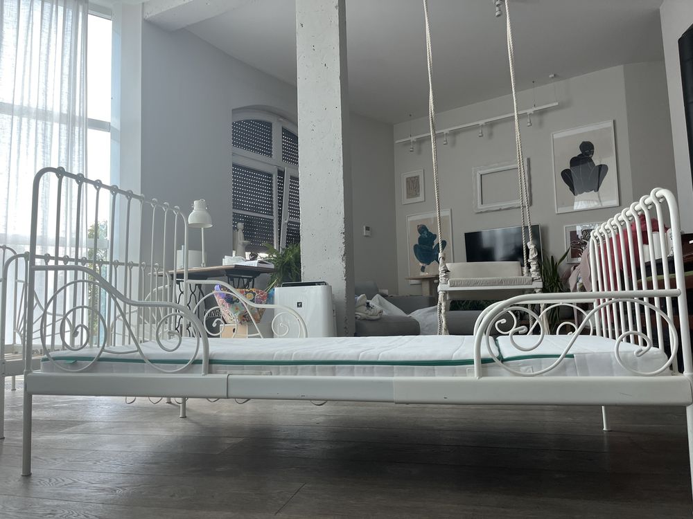 Dziecięce łóżko MINNEN z Ikea + drewniany stelaż + materac ( gratis )