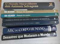 Livros/enciclopédias (vida selvagem, humana, histórias do Mundo,etc..)