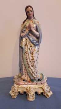 Piękna Maria Niepokalana figura z porcelany Biedermeier .