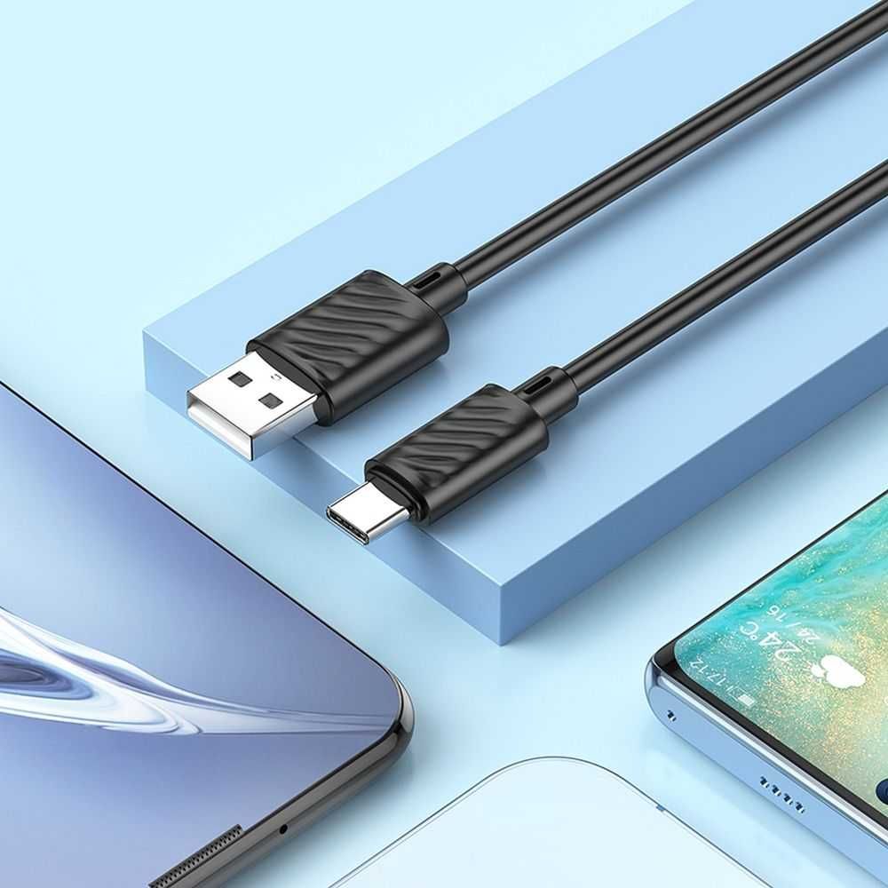 HOCO zestaw 2 kabeli USB - USB Typ C 3A 1m czarny