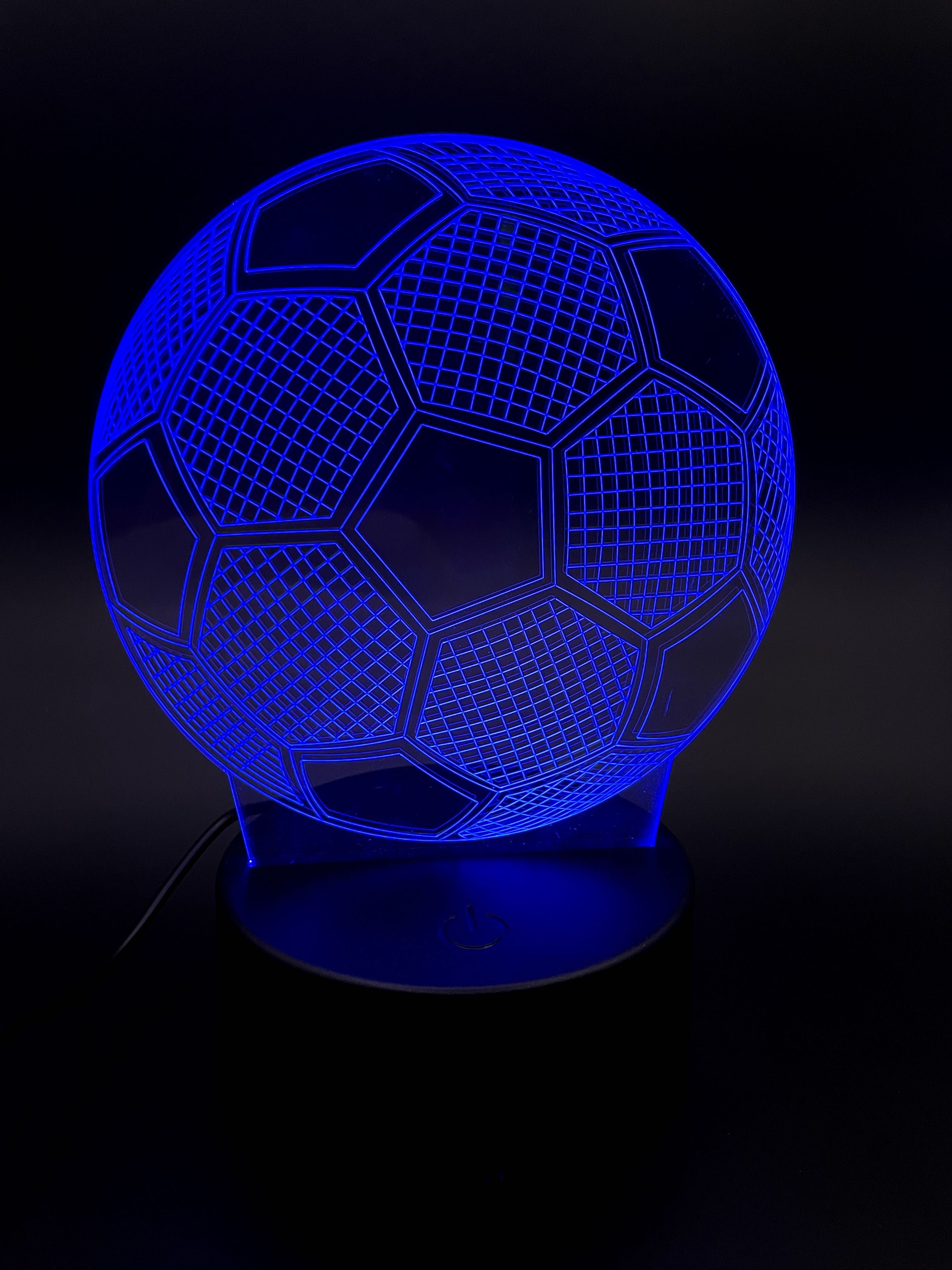 Lampka 3D LED Piłka Nożna – 7 kolorów, dotykowa, USB – efekt WOW!