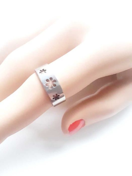 Obrączka Srebrna Lekka R 16 8, Stal Chirurgiczna, Nierdzewna, 7 wzorów