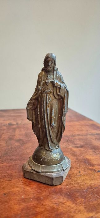 Stara rzeźba sakralna Jezus sygnowana ropr vietata antyk