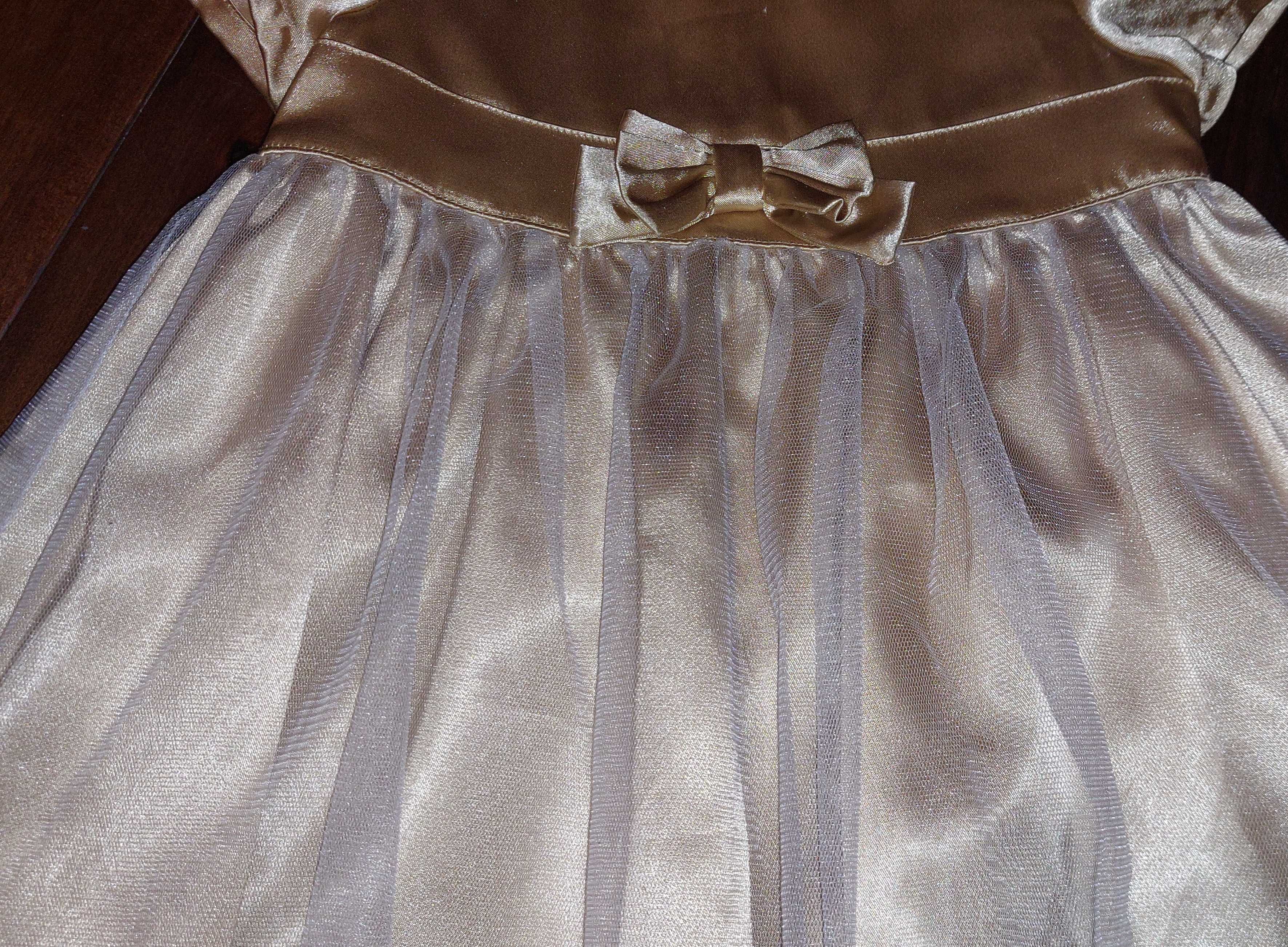 H&M, Elegancka złota sukienka dla dziewczynki, rozmiar 86