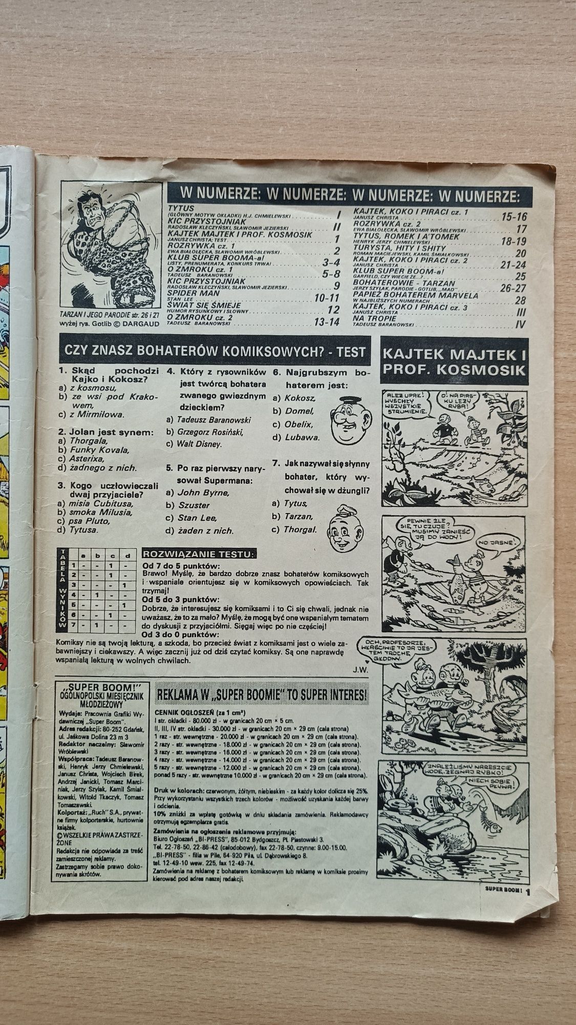 Super Boom! Magazyn Komiksowy Nr 2/1993 unikat Tytus Romek Thorgal