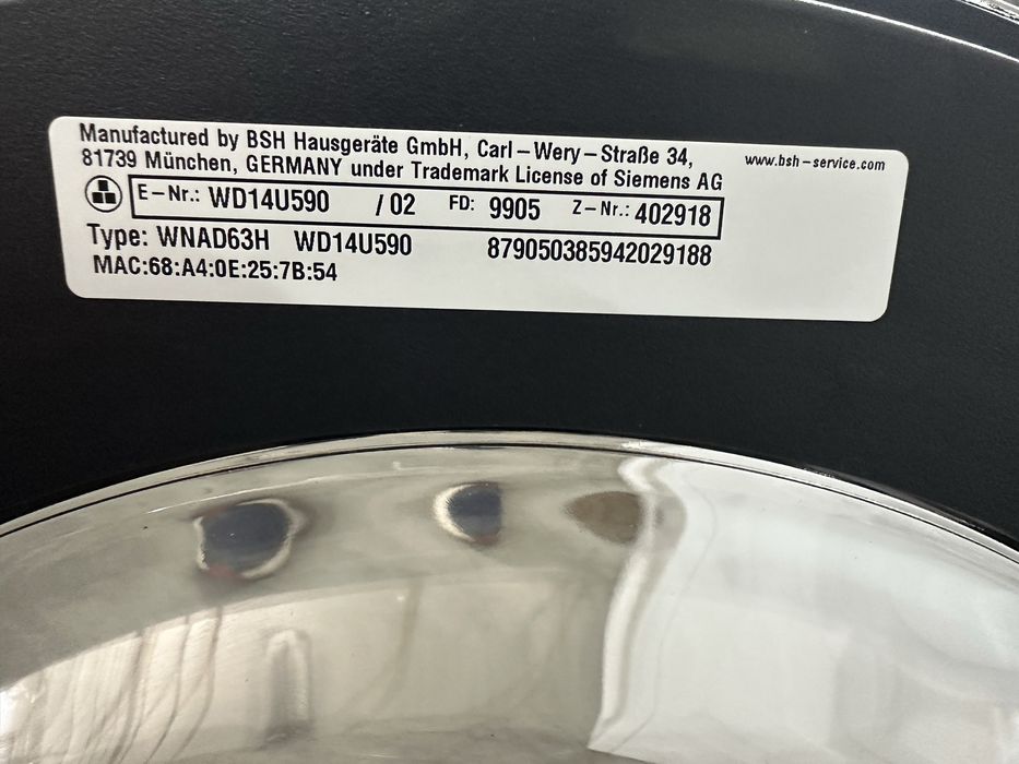 Прально сушильна машина Siemens iq500 WD14U590