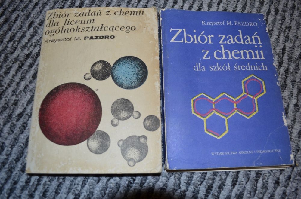 Dwie książki zbiory zadań z chemii dla szkół średnich Krzysztof Pazdro