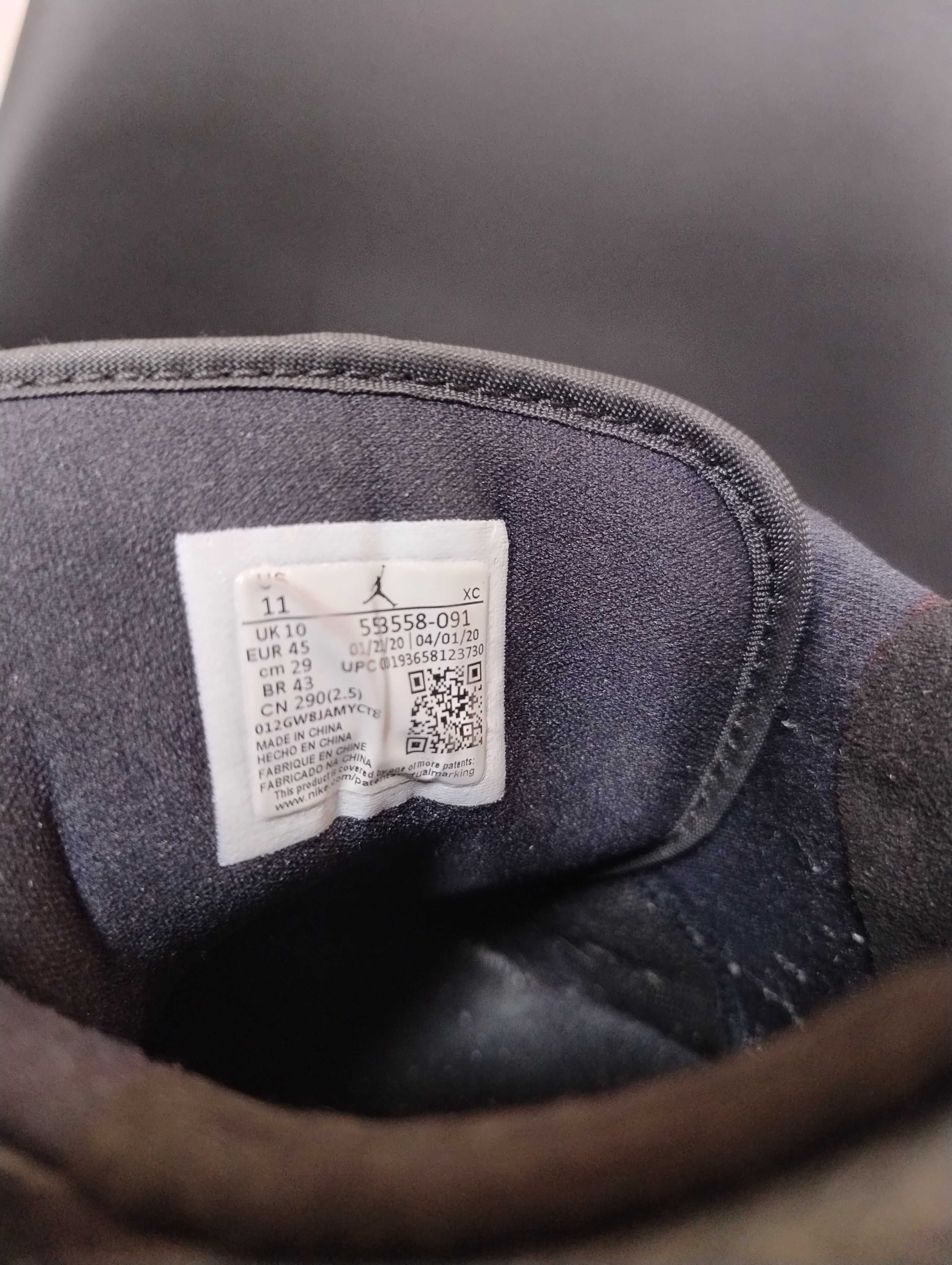 Кроссовки Air Jordan 1 Low Black оригинал