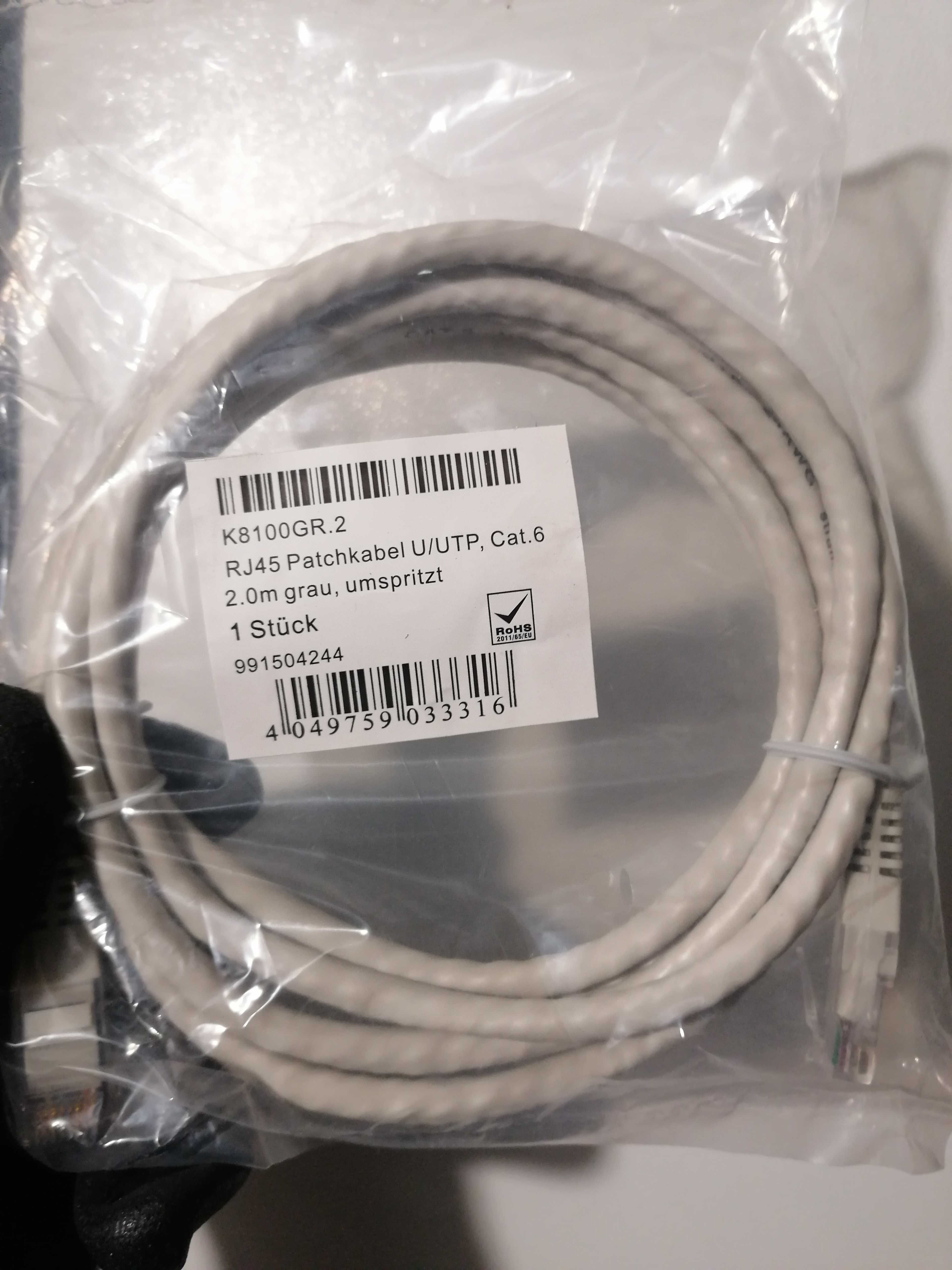Cabos de rede RJ45 novos, de 1, 2, 3, 5, 7, 10 e 20 metros