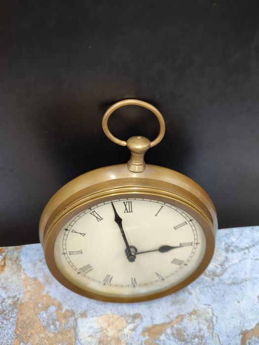 Mosiężny zegar ścienny - vintage - design  masywny 3291