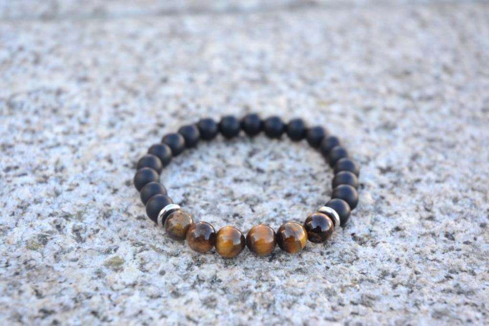 Pulseira Masculina com Olho de Tigre