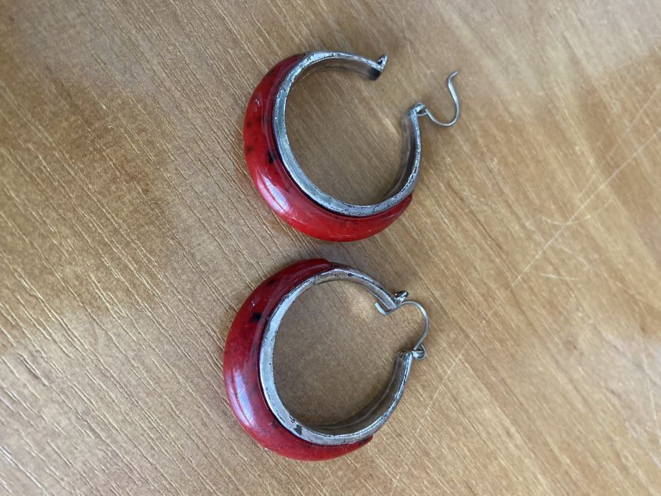 Серьги винтаж круглые кольца сережки женские