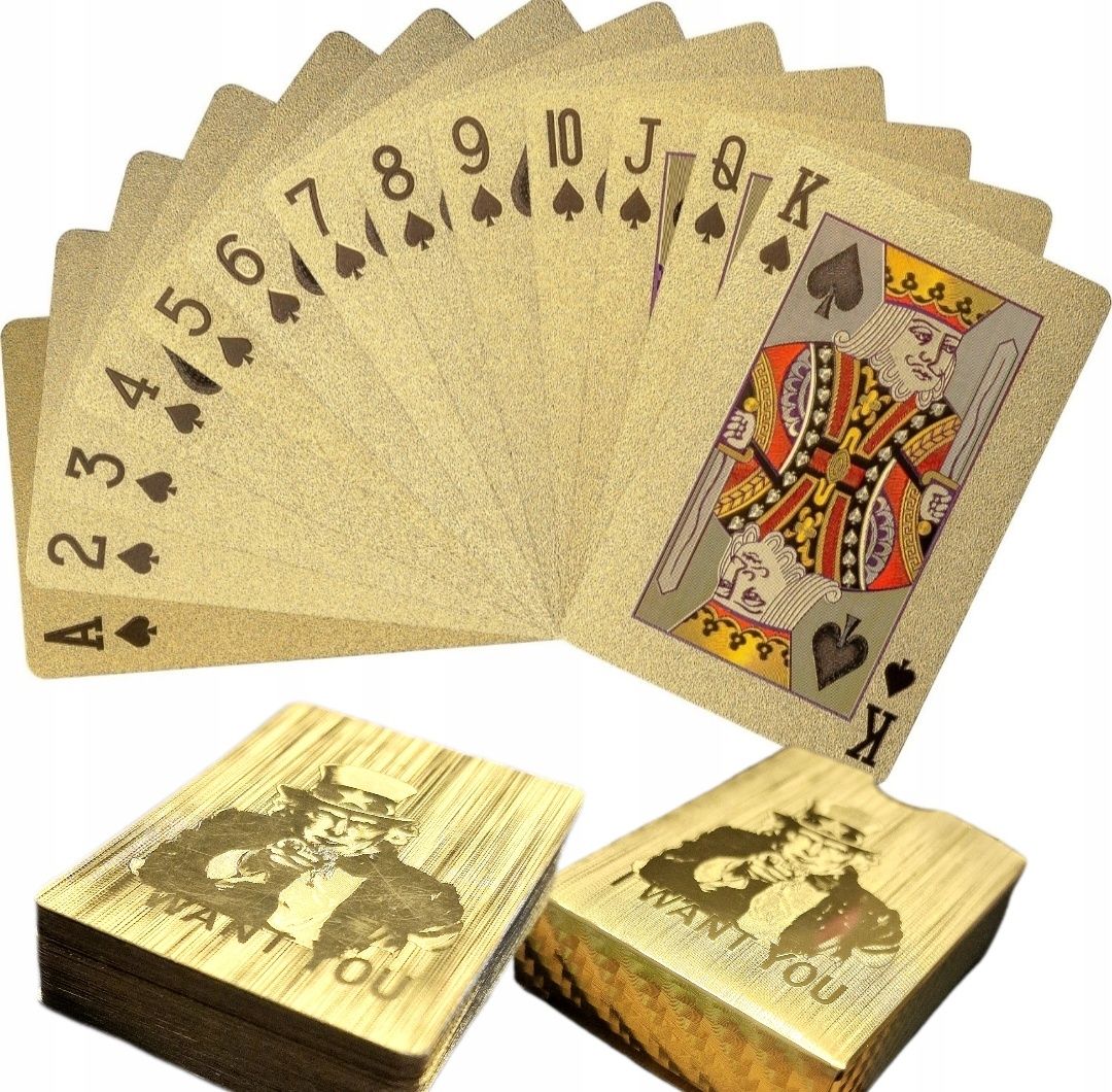 Złote karty do gry talia kart